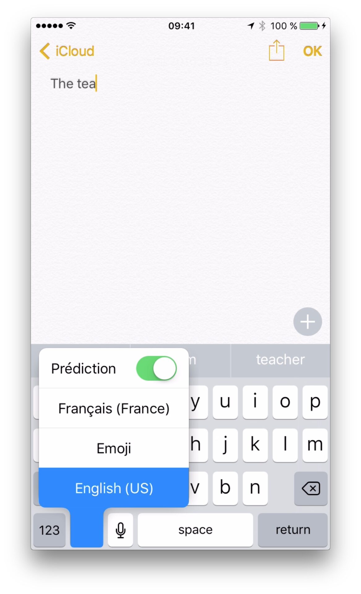 Le clavier d'iOS 10 change de langue à la volée