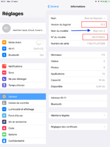 Affichage version du Téléphone