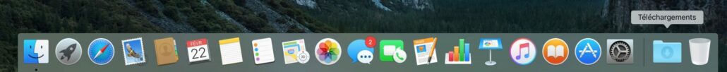 Dossier de téléchargements dans le dock